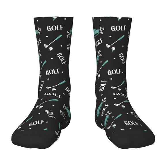 Honeii Golf Bags And Balls Print Children's Colorful Socks,Unisex Kids and Toddlers' Cushioned Sock,Kids Athletic Crew Socks,for Everyday Wear and Sports