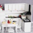 thumbnail image 2 of Juego de cocina en miniatura con forma de casa de muñecas a escala 1:12 de madera blanca, 2 of 2