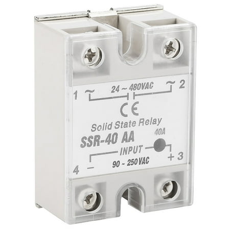 Solid State Relay, Input 90-250V AC 40A SSR-40AA AC Solid State Relay ...