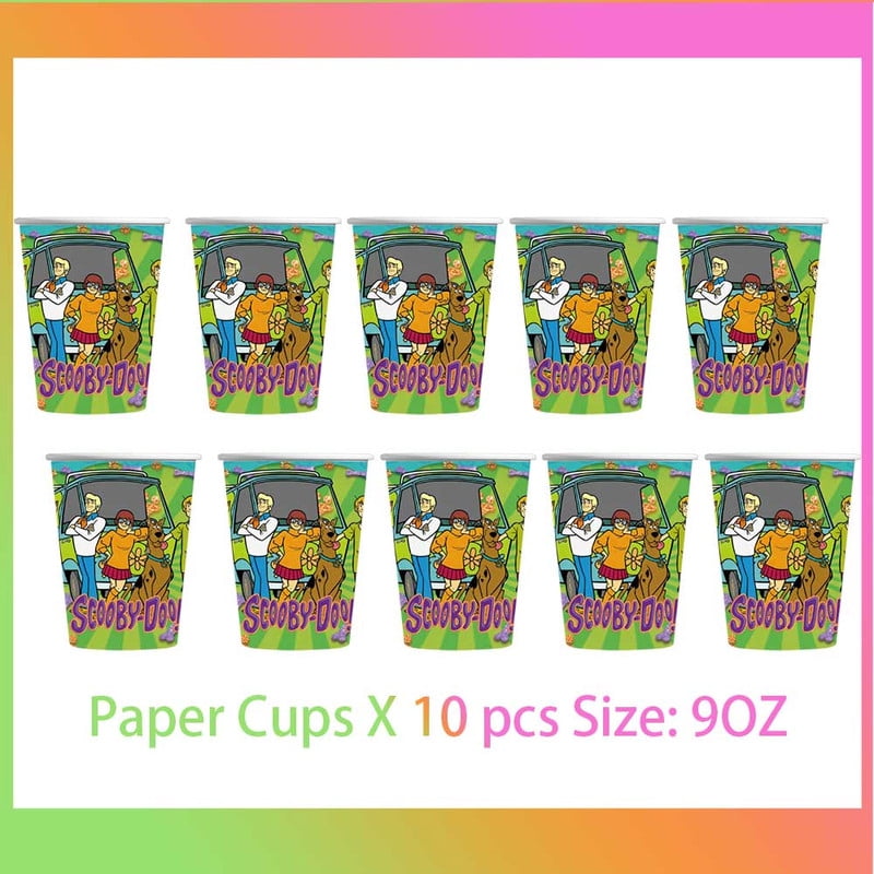 Scooby doo Party Tableware Set Plates Cup Kit Birthday Supplies Decorations Disposable Dinnerware