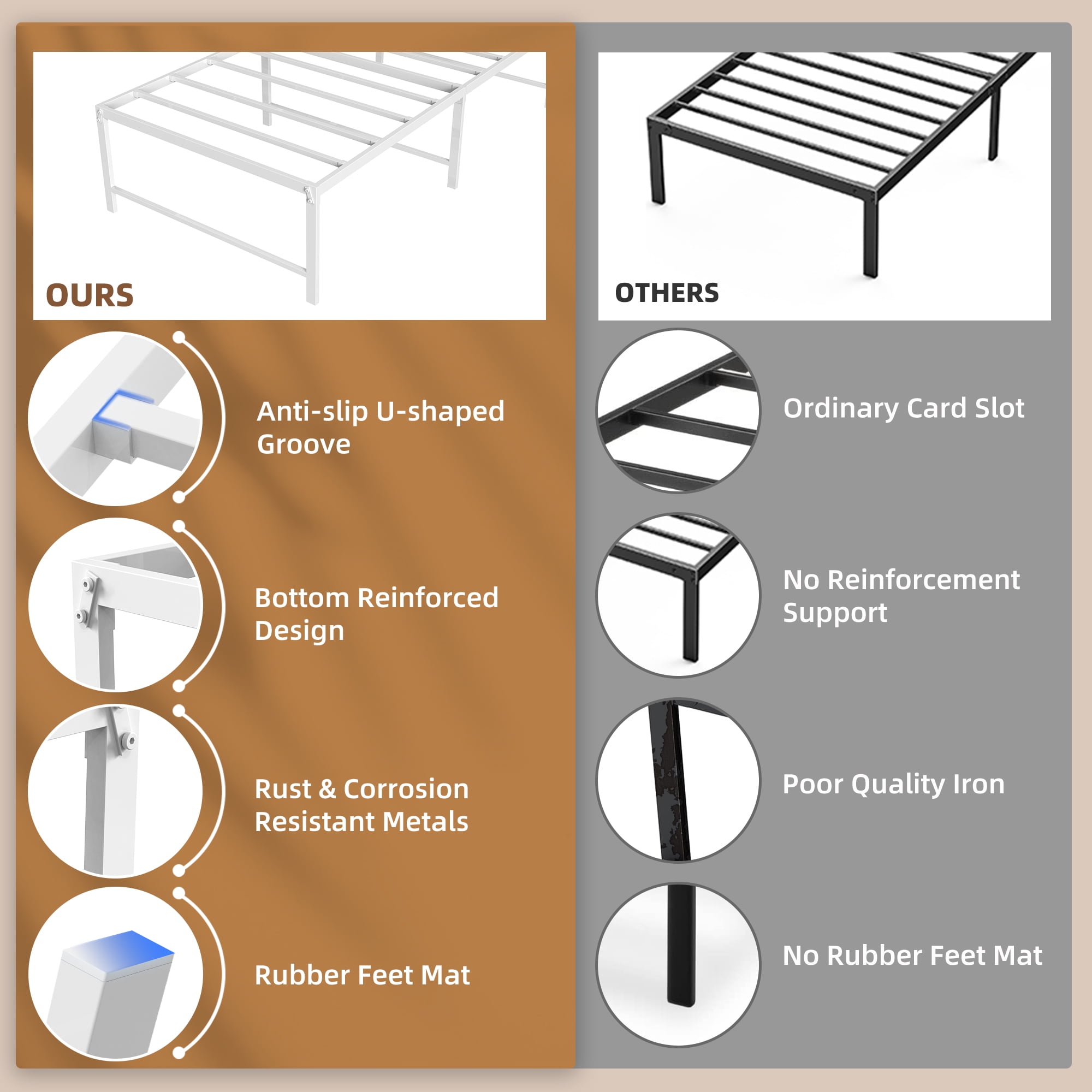 Rubber feet for metal bed frame deals