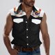 thumbnail image 1 of Camiseta sin mangas con cuello vuelto para hombre, estilo informal, a la moda, con estampado, cuello vuelto, sin mangas, bolsillos, deportiva, de poliéster, 1 of 5