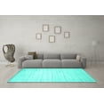 thumbnail image 3 of Ahgly Company Machine Washable Indoor Square Solid Turquoise Blue Modern Area Rugs, 6' Square, 3 of 4