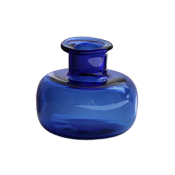 Pnellth Tiny Decorative Vase Mini Vase Miniature Blue Glass Vase Tiny Decorative Flower Holder for Miniature Houses Diy Projects Small Floral Arrangements