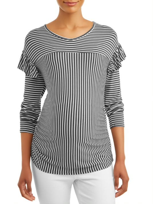 walmart time and tru ruffle sleeve top