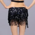 thumbnail image 2 of Glisme Sequin Skirts For Women Sequin Fringe Sparkly Skirt For Stage Nightclub Novel Party Dress Black, 2 of 3