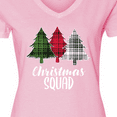 thumbnail image 4 of Inktastic Christmas Squad with Plaid Trees Women's V-Neck T-Shirt, 4 of 5