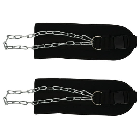 2X Dip Belt with Chain Gym Belt Pull Up Belt with Buckle for Weightlifting Training Gym Accessories