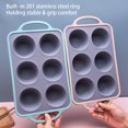 thumbnail image 4 of Billuyoard Moldes Molde para hornear antiadherente de 6 tazas con asa Utensilios para hornear Cupcakes Decoración Gadget de cocina Esfera de Herramientas y accesorios para hornear gris y rosa, 4 of 6