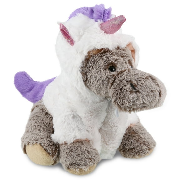 DolliBu Floppy Moose Unicorn Plush Stuffed Animal Toy - Super Soft Moosecorn Dress Up with Removable Plush Unicorn Outfit, Cute Fantasy Wildlife Gift - 11 Inches