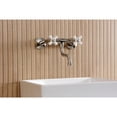 thumbnail image 3 of Kingston Brass KS2118PX Kingston Double-Handle 2-Hole Wall Mount Bathroom Faucet in Brushed Nickel, 3 of 8