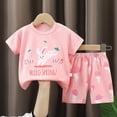 thumbnail image 4 of HCNTES Toddler Baby Boys Summer Clothes Set Kid Outfits for Girls Short Sleeves T-Shirt Tops + Shorts Cute Outfits Set For 2t 3t 4t 5t 6t 7t Kid Shorts Pajamas(C01-Light Pink,12-18 Months), 4 of 4
