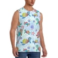 thumbnail image 2 of Uemuo Colorful Sea Turtle Pattern Men's Sleeveless T-Shirt,Muscle Athletic Tank Top, Moisture-wicking Quick-dry Breathable Classic Tee Top for Gym Run Outdoor Sports-X-Large, 2 of 8