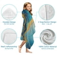 thumbnail image 7 of Blue Gold Wave Marble Pattern Hooded Bath Towel，60"x35" for Ages 3 To 12 Kids, Quick Dry Lightweight Soft Microfiber Hood Beach Towel Cover Up for Kids, 7 of 7