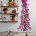 thumbnail image 4 of 4petals Artificial Flower Hanging Flowers Violet Simulation Vine Wedding Home Decoration (Fuchsia), 4 of 7