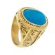 thumbnail image 3 of Anillo de acero inoxidable Zulema para hombre de patrón de dragón vintage de gema azul ovalada, 3 of 8