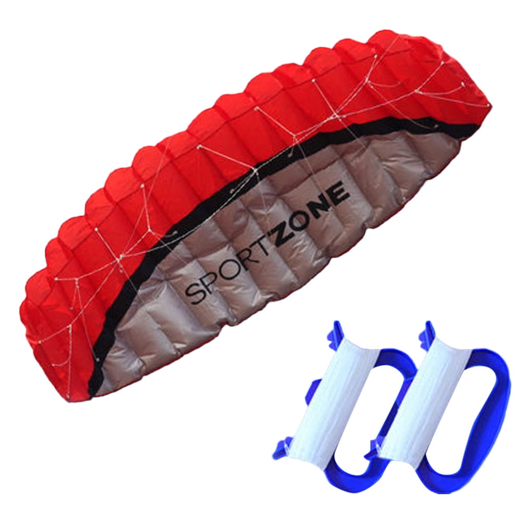 H3E# Outdoor Toys Dual Line Parafoil Parachute Stunt Sport Beach Kite Blue 