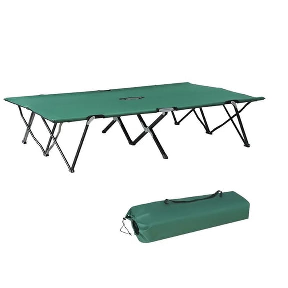 Folding Camp Cot for Adults, Portable Sleeping Cot with Carry Bag, Elevated Camping Bed, Green