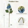 thumbnail image 3 of Briful 3PCS Artificial Hydrangea Flowers 28" Long Stem Silk Faux Blue Green Hydrangeas Fake Flower Floral Arrangement Wedding Bouquets for Vase Centerpieces Decor, 3 of 7