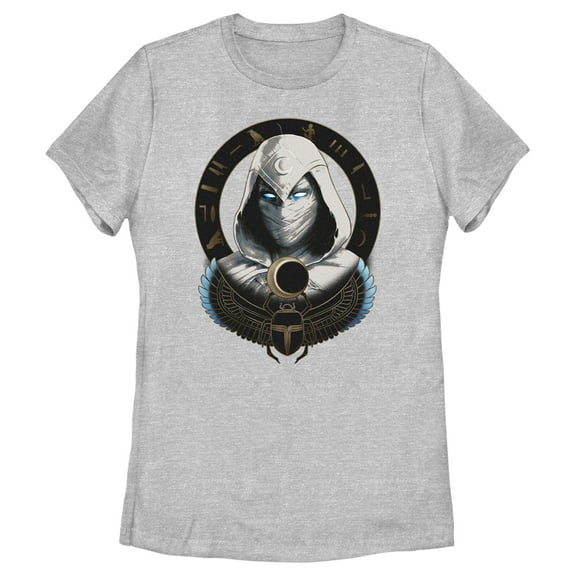 Women's Marvel: Moon Knight Winged Scarab Frame Graphic Tee Athletic Heather Small