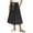 Black, variant on Mgmyaa Skirts for Women Floral Long Skirt Drawstring Pocket Elastic Waist Casual Summer Pleated Skirt