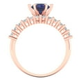 thumbnail image 4 of Clara Pucci 14K Rose Gold 1.66 Simulated Blue Sapphire Engraveable Engagement Ring + Wedding Band Set, 4 of 7