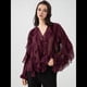 thumbnail image 5 of Blusa Informal Elegante para Mujer, de Larga, con Cuello en V y Volantes, Ideal para Oficina y Trabajo. Vino Tinto L, 5 of 10