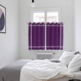 thumbnail image 4 of Pure Dark Purple Kitchen Curtains 72 Inch Length, Simple Solid Color Grommet Top Bedroom Living Room Curtains, Light Filtering Cafe Curtain Drapes 2 Panels Set 104''x72'', 4 of 9