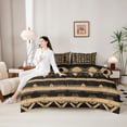 thumbnail image 5 of Homewish Bohemian Rhombus 7 Pieces Full Size Bedding Sets,Boho Tribal Themed Full Size Bed in a Bag,Cream Black,Black Reversible, 5 of 8