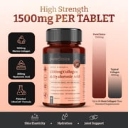UltraColl Collagen 1200mg + Hyaluronic Acid 300mg (1500mg Total) – 180 Tablets | Up to 6-Month Supply | Marine Collagen Types I, II, III & VII | High-Strength Anti-Aging