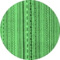 thumbnail image 1 of Ahgly Company Indoor Round Oriental Emerald Green Modern Area Rugs, 7' Round, 1 of 4
