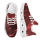 thumbnail image 1 of Zapatillas deportivas con estampado de cielo estrellado rojo, cómodas y transpirables, con plataforma tejida, para correr, personalizadas, 1 of 6
