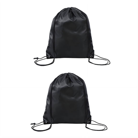GASTROPOD 2026 New 2Pcs Drawstring Backpack Wide Storage Drawstring Bags Ultra-Portable Length-Adjustable Straps Draw String Back Bag for Gym, Travel, School, Black