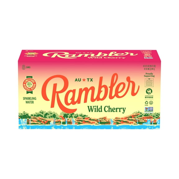 Rambler Wild Cherry Sparkling Water 8pk cans, 12oz