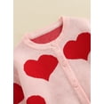 thumbnail image 5 of Kiapeise Toddler Kids Girls Valentine's Day Knit Cardigan Red Hearts Print Sweet Sweater Button Down Princess Top Pink, 5 of 7