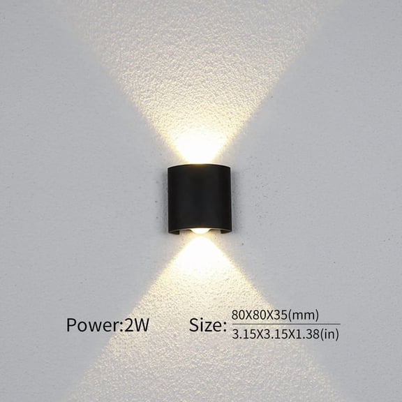 2W LED Wall Lamp Outdoor Waterproof Garden Lighting Indoor Bedroom Living Room Stairs Wall Light