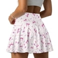 thumbnail image 2 of FUIALDOLG Pink Bow Golf Skort Plus Size Womens Athletic Skorts with Pocket,High Waisted Pleated Tennis Skirt Casual Summer A-line Skirts Sport Wear,M, 2 of 8