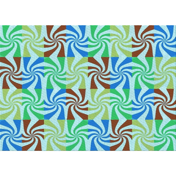 Ahgly Company Machine Washable Indoor Rectangle Transitional Aquamarine Green Area Rugs, 8' x 10'