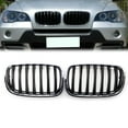 thumbnail image 4 of NS 2PCS Chrome Frame Shiny Black Slat Bumper Grill Car Kidney Grille Cover 51137157688, 51137185223, 51137185224 for BMW E70 X5 2008-2013, E71 X6 2008 2009 2010 2011 2012 2013, 4 of 5