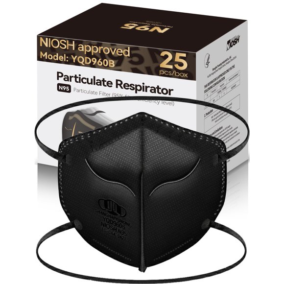 Mascarilla N95 FOXFUN YQD960B, paquete de 25, certificada por NIOSH