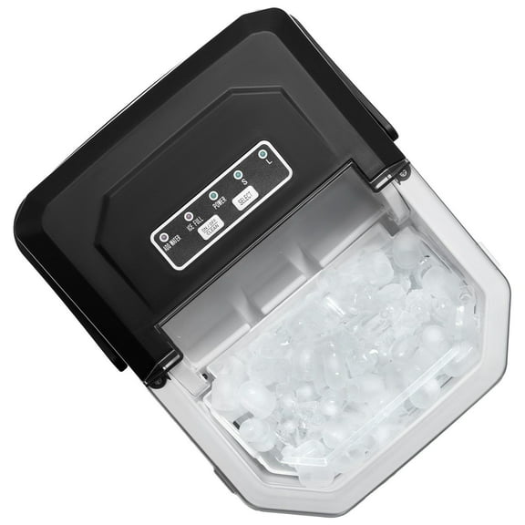 Portable Countertop Ice Maker, 26 lbs/24H, Self-Cleaning with Ice Scoop and Basket for Home Kitchen Bar, Silver