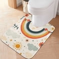 thumbnail image 2 of Yayeee Bath Rugs for Bathroom Floor Set of 2 Non Slip Fluffy Soft Absorbent Mat, Cute Rainbow, 2 of 7