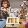 thumbnail image 3 of 9-Compartment Tea Organizer with Glass Lid, Clear Top Multipurpose Storage Container for Tea Bags and More, 3 of 5