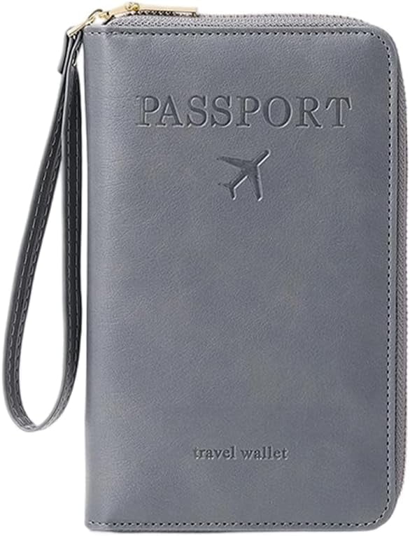 Portefeuille Passeport Lewis N Clark – Cuir Gris – Blocage RFID – Neuf