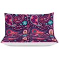 thumbnail image 3 of HAHDAXIA Paisley Pattern Bedding Solid Comforter Set for All Seasons,3 Pieces(1 Comforter+2 Pillowcases),Soft Microfiber Bedding Set Full(79"x90"), 3 of 7