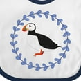 thumbnail image 4 of Inktastic Puffin Bird Wreath Boys or Girls Baby Bib, 4 of 4