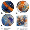 thumbnail image 3 of Designart "Cosmic Blue and Orange" Surrealism landscape Metal Art Living Room, 3 of 5