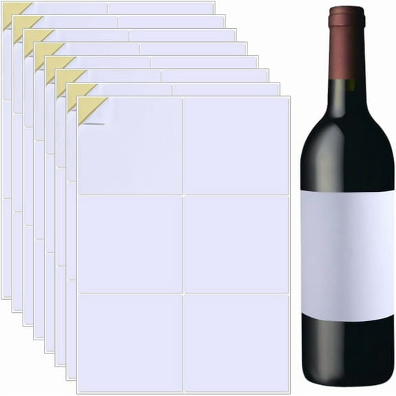 20Pcs Blank Wine Label 3.94x4.13Inch White Label Sticker Adhesive Wine Bottle Inkjet Printable Stickers for DIY Supplies (Matte)
