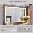 thumbnail image 5 of wow97e Farmhouse Vanity Desk with Touch Screen LED Mirror, Makeup Vanity Desk with Charging Station, 6 Drawers, Glass Top, Rustic Wood Dressing Table for Bedroom, 5 of 7