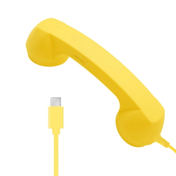 Retro Phone Handset With Type C Directly Connection Cord Speakers And Call Control Key Ergonomic For Mobile Devices